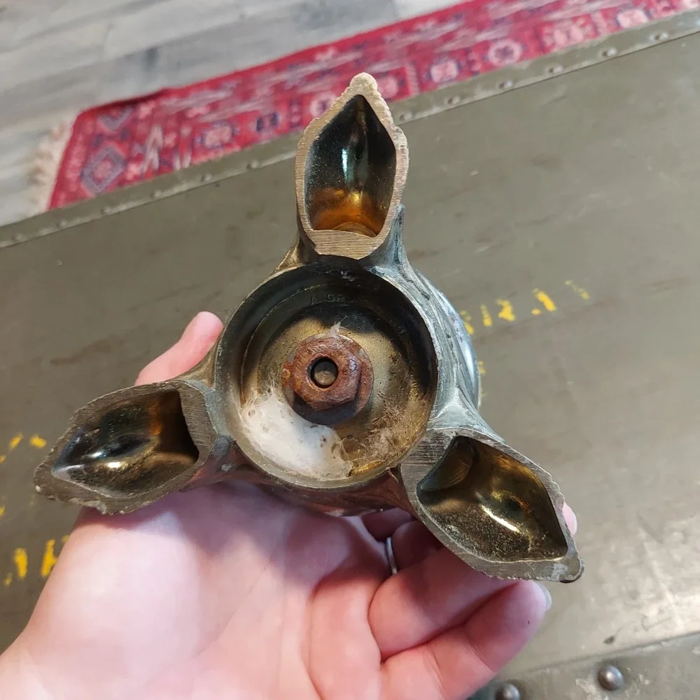 Vintage A Gross Candle Co Metal Pillar Holder Griffin Feet Gothic Industrial